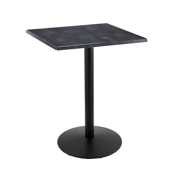 42" Tall In/Outdoor All-Season Table, 30" x 30" Square Black Steel Top